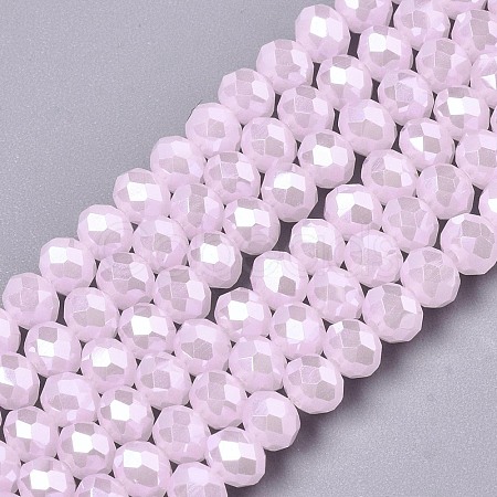 Electroplate Glass Beads Strands X-EGLA-A034-J8mm-A09-1
