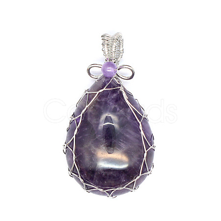 Natural Amethyst Pendants PW-WG69173-05-1