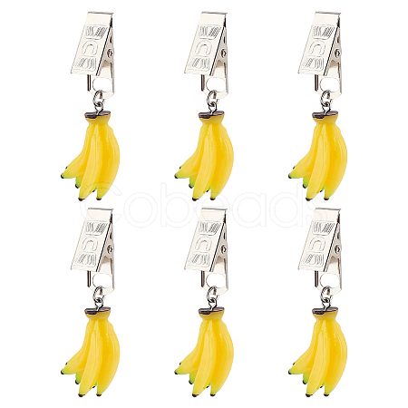 Banana Resin Imitation Fruit Tablecloth Weights HJEW-PH01938-1