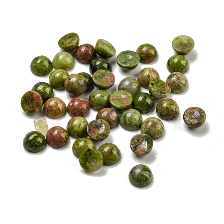 Natural Unakite Cabochons G-H309-03-41-1