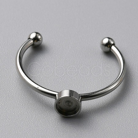 304 Stainless Steel Cuff Ring Components FIND-WH0129-74A-P-1