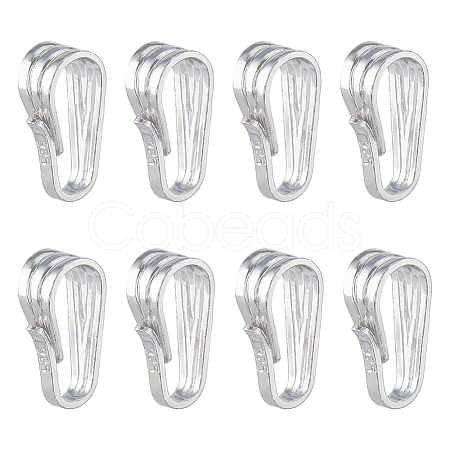 8Pcs Rhodium Plated 925 Sterling Silver Snap on Pendant Bails STER-DC0001-45-1