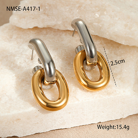304 Stainless Steel Stud Dangle Earrings for Women WG4D4B8-05-1