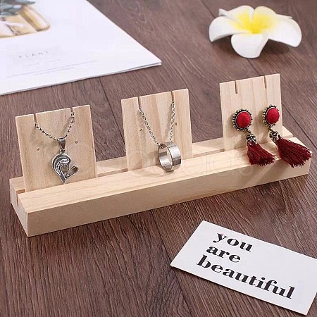 1-Slot Wooden Earring Display Card Stands EDIS-R027-01A-01-1