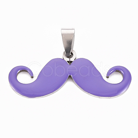 201 Stainless Steel Enamel Pendants STAS-S110-075B-1