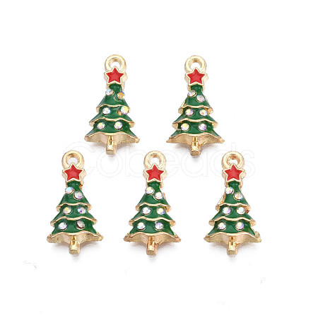 Rack Plating Alloy Enamel Pendants ENAM-N055-136A-1
