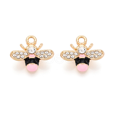Alloy Rhinestone and Enamel Pendants PALLOY-T092-41G-02-1