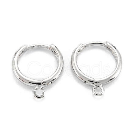 Rack Plating Brass Huggie Hoop Earrings Finding X-KK-D063-05P-1