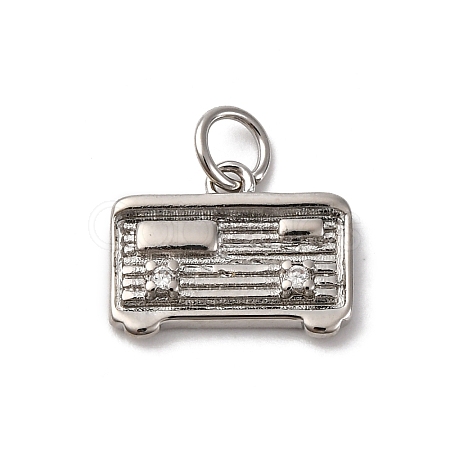 Brass Micro Pave Cubic Zirconia Pendants KK-P308-35P-1