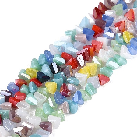 Electroplate Transparent Glass Beads Strands EGLA-Q139-01A-M02-1