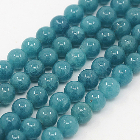 Natural White Jade Beads Strands G-G051-R1-8mm-1