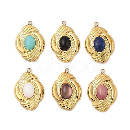 Natural Mixed Gemstone Pendants STAS-F312-06G-1