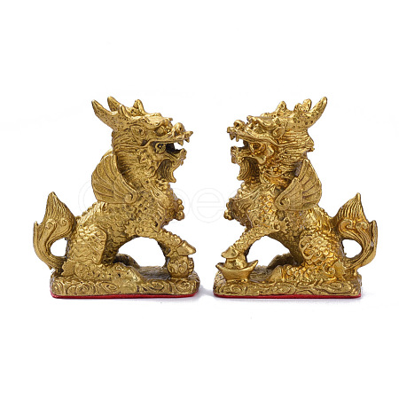 Brass Kylin Wealth Prosperity Statue DJEW-WH0007-10C-1