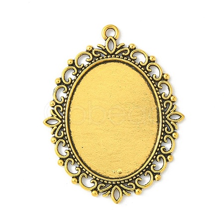 Tibetan Style Pendant Cabochon Settings TIBEP-G007-AG-1
