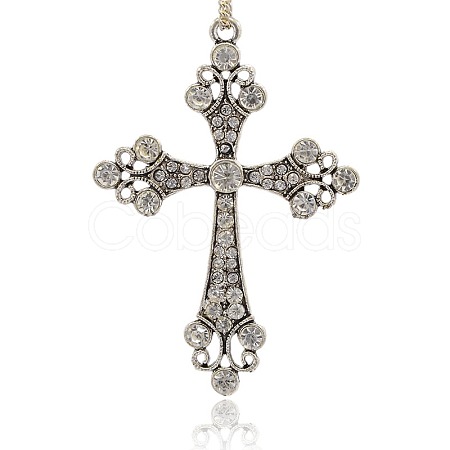 Alloy Rhinestone Big Pendants RB-J112-01AS-1