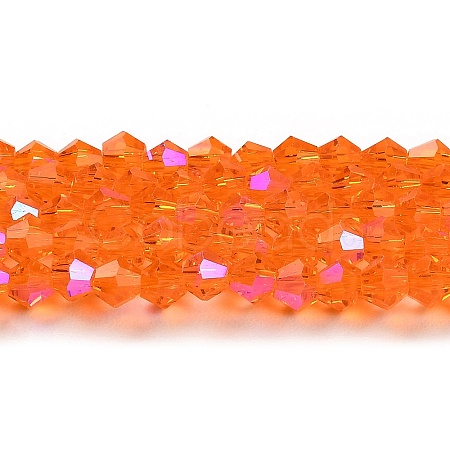 Transparent Electroplate Glass Beads Strands EGLA-A039-T6mm-L11-1