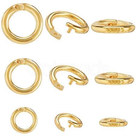 9Pcs 3 Styles 925 Sterling Silver Locking Jump Ring STER-BBC0006-99-1