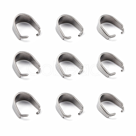Tarnish Resistant 304 Stainless Steel Snap on Bails STAS-R048-9x7mm-1