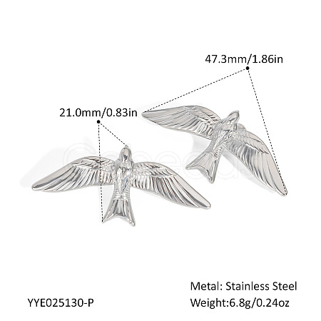 Stainless Steel Bird Stud Earrings for Women LZ3241-4-1