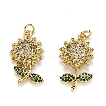 Brass Micro Pave Cubic Zirconia Pendants ZIRC-L100-039G-1