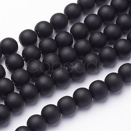 Synthetic Black Stone Beads Strands G508-6-1