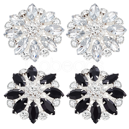 4Pcs 2 Colors Zinc Alloy Rhinestone Ornament Accessories DIY-GA0005-93-1