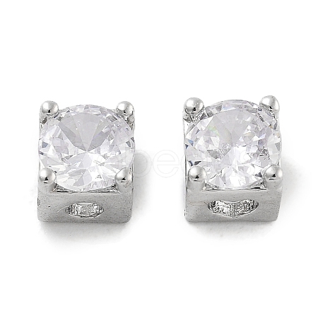 Rack Plating Brass Micro Pave Cubic Zirconia Beads KK-Z071-39P-1