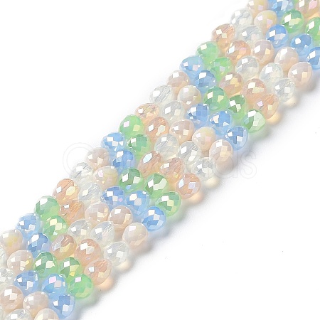 Electroplated Glass Beads Strands GLAA-B013-01D-1