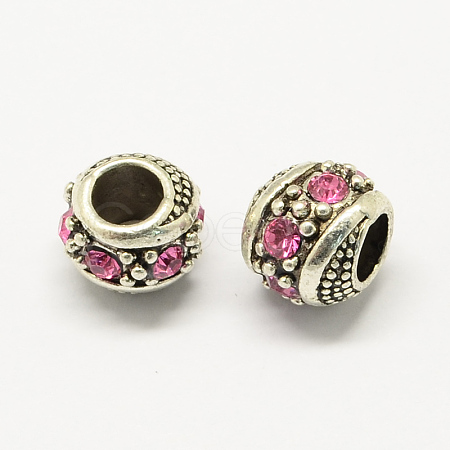 Alloy Rhinestone European Beads MPDL-R036-08D-1