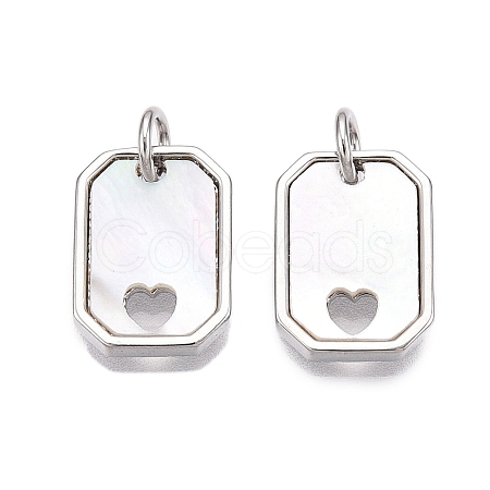 Brass & Shell Charms KK-N254-212P-1