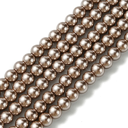 Eco-Friendly Dyed Glass Pearl Bead Strands HY-A008-6mm-RB111-1