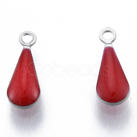 304 Stainless Steel Enamel Charms STAS-N092-178B-1
