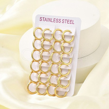 PVD Vacuum Plating 304 Stainless Steel Huggie Hoop Earrings for Women EJEW-F280-07J-G-1