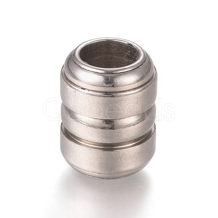Tarnish Resistant 201 Stainless Steel Grooved Beads STAS-L238-012P-1