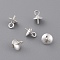 925 Sterling Silver Pendant Bails, For Half Drilled Beads, Silver, 6.5x5mm, Hole: 1mm, Pin: 0.5mm