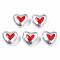 3D Printed ABS Plastic Imitation Pearl Beads, Heart, Red, 11x12x7mm, Hole: 1mm