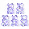 Transparent Epoxy Resin Cabochons, with Sequins, Hologram Cabochons, Bear, Lilac, 17x11x6~7mm