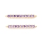 Rack Plating Brass Micro Pave Cubic Zirconia Connestor Charms, Long-Lasting Plated, Real 18K Gold Plated, Cadmium Free & Nickel Free & Lead Free, Strip, Lilac, 24x2x2.5mm, Hole: 1mm