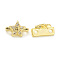 Rack Plating Brass Pave Cubic Zirconia Slide Charms, Cadmium Free & Lead Free, Long-Lasting Plated, Star with Smiling Face Pattern, Real 18K Gold Plated, 7x10x5mm, Hole: 1.4mm