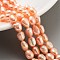 Natural Cultured Freshwater Pearl Beads Strands, Two Sides Polished, Grade 3A+, Coral, 6~7mm, Hole: 0.6mm, about 23pcs/strand, 6.69''(17cm)