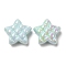 Opaque Acrylic Beads, AB Color Plated, Star, Aqua, 19.5x19.5x9mm, Hole: 3.5mm