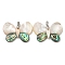 Rack Plating Brass Pave Natural Paua Shell & White Shell Pendants, Butterfly Charms, Platinum, 33.5x46.5x3.5mm, Hole: 5X3.5mm