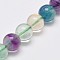 Natural Fluorite Beads Strands, Grade AB, Round, 6mm