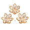 Transparent Acrylic Bead Caps, Lotus Flower Beads, Sandy Brown, 23.5x21x6.5mm, Hole: 2mm, 462pcs/500g