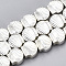 Electroplate Non-magnetic Synthetic Hematite Beads Strands, Scallop Shell Shape, Silver Plated, 8x9x4mm, Hole: 1mm, about 50pcs/strand, 15.9 inch