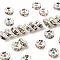 Brass Rhinestone Spacer Beads, Grade AAA, Straight Flange, Nickel Free, Silver Color Plated, Rondelle, Crystal AB, 5x2.5mm, Hole: 1mm