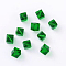 K9 Glass Imitation Austrian Crystal Beads, Faceted, Square, Green, 7x7x7mm, Hole: 0.9mm