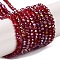 Baking Electroplate Glass Beads Strands, AB Color, Faceted, Round, Dark Red, 3x2mm, Hole: 0.7mm, about 152~153pcs/strand, 13.39''(34~34.5cm)