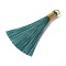 Polyester Tassel Pendants, Light Sea Green, 80~83x7~8mm, Hole: 5~7mm