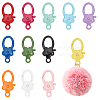 12Pcs 12 Colors Spary Painted Zinc Alloy Flower Lobster Claw Clasps PALLOY-WR0001-10-1